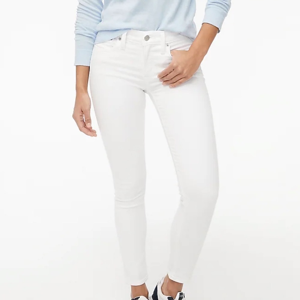 J crew 8” white skinny jeans signature stretch